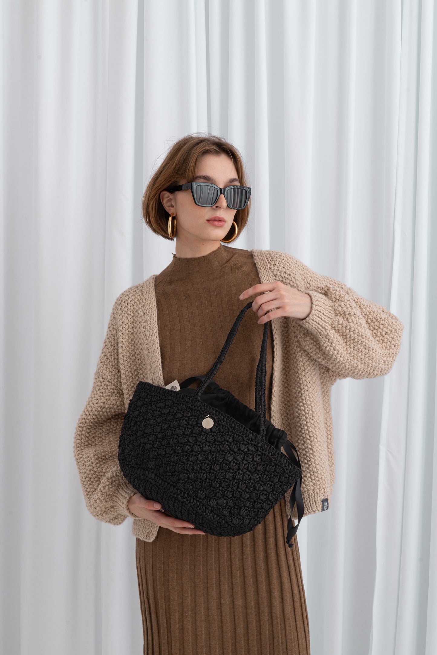 Duży Koszyk Raffia Basketbag