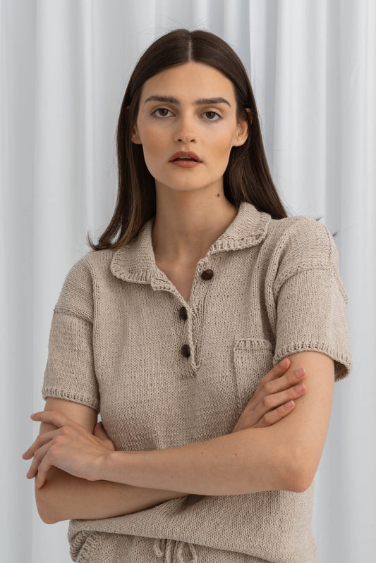 Lniana Koszulka Polo