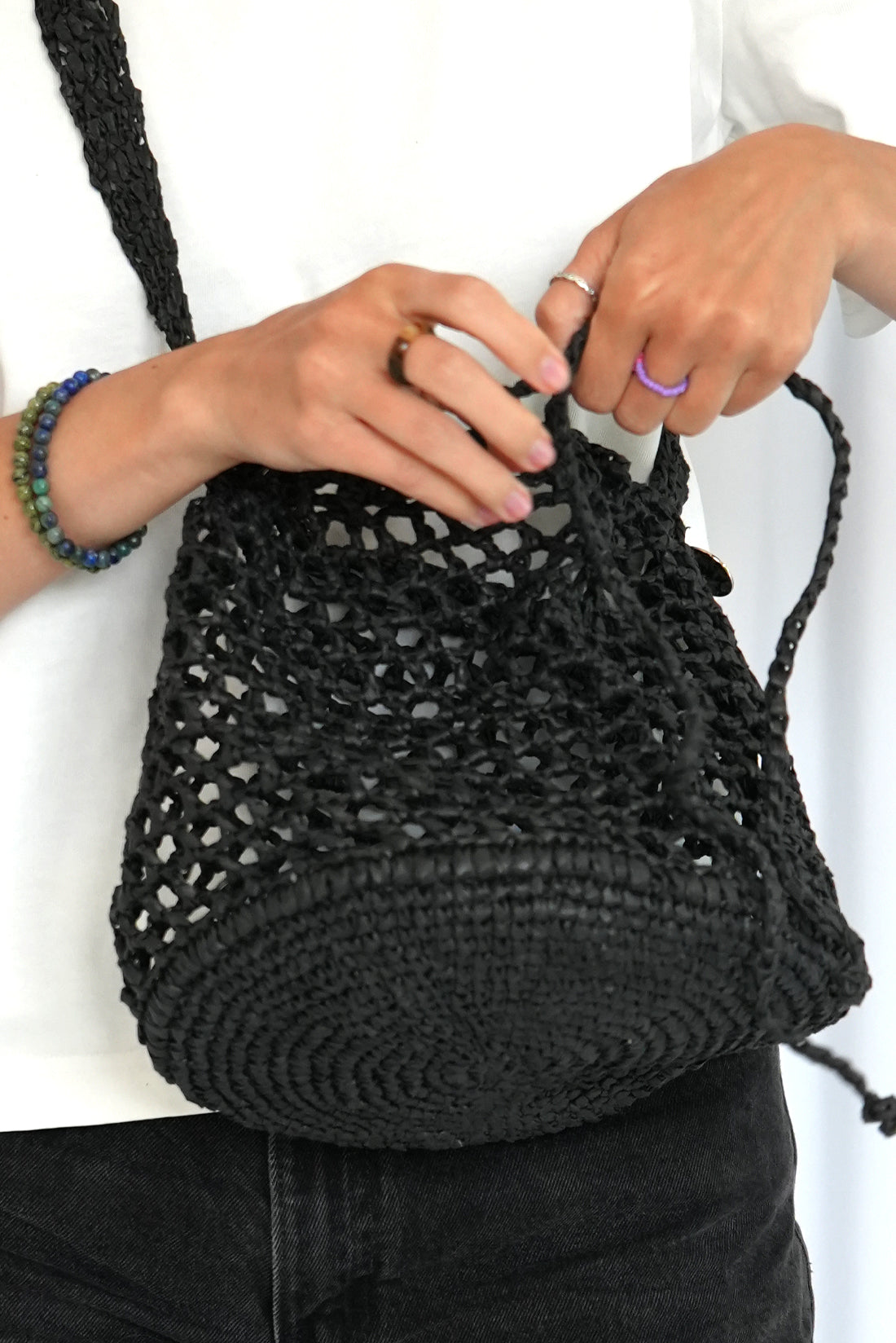Ażurowy Worek Raffia Basketbag