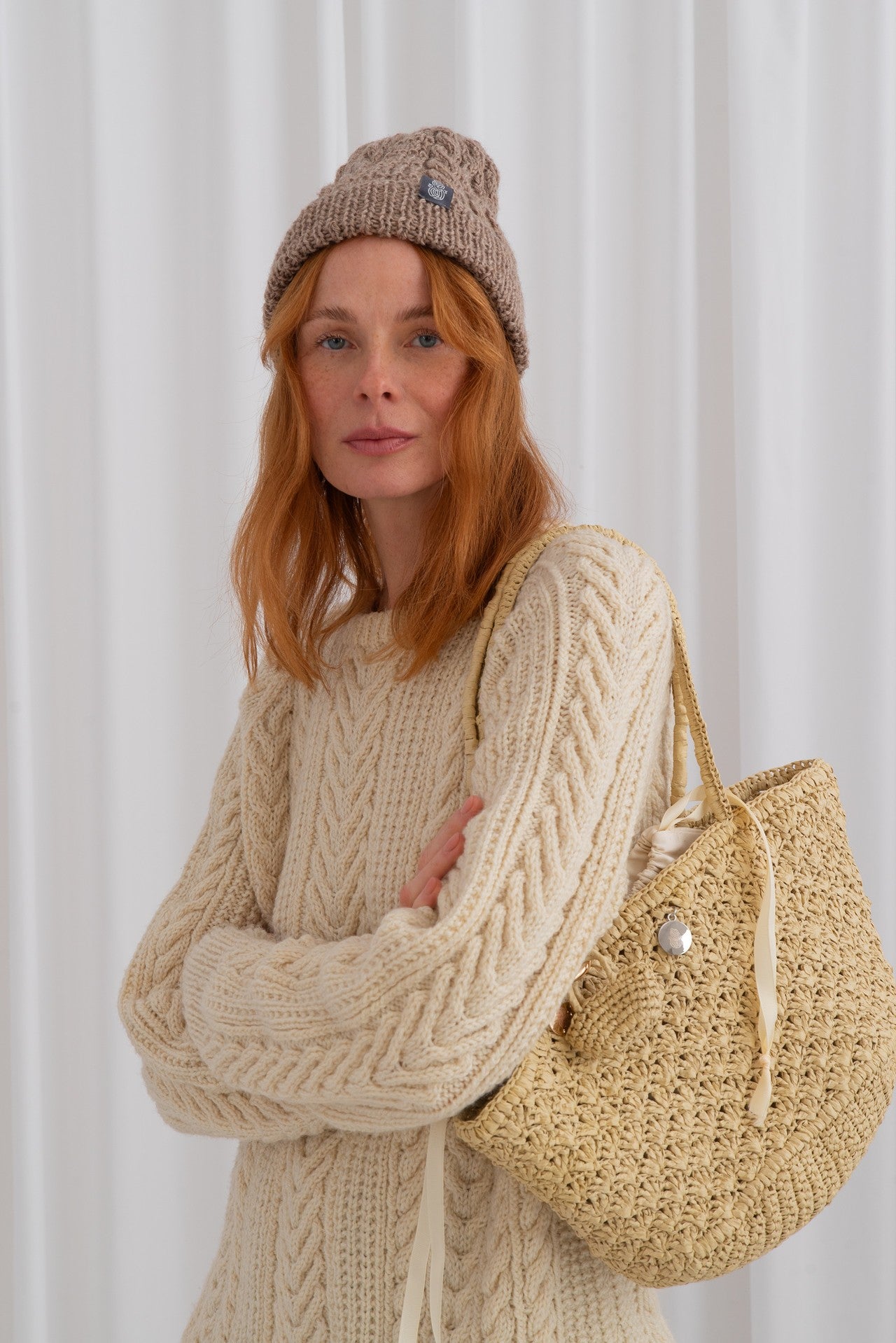 Duży Koszyk Raffia Basketbag